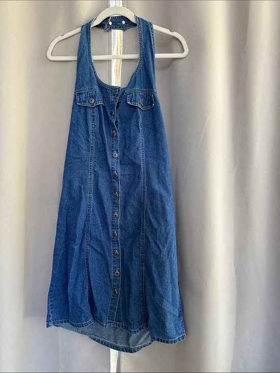 Faded Glory Dresses & Skirts - Faded Glory Blue Sleeveless Button-Front Denim Dress sz L